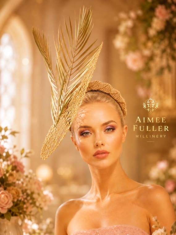 gold dress hat Champagne Italy Church Hat 6063, White/Pink / Select main image 0