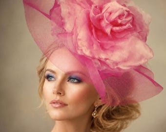 Handmade pink Italian Kreisi Couture Fascinator M designer il_1080xN.6991044944_hsq0.jpg main image 2