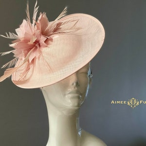 Pink Kentucky Derby Hat Fascinator, High Tea Saucer Fascinator, Pink Bridal Hat, Kentucky Oaks Fascinator, Royal Ascot Hat, Melbourne Cup