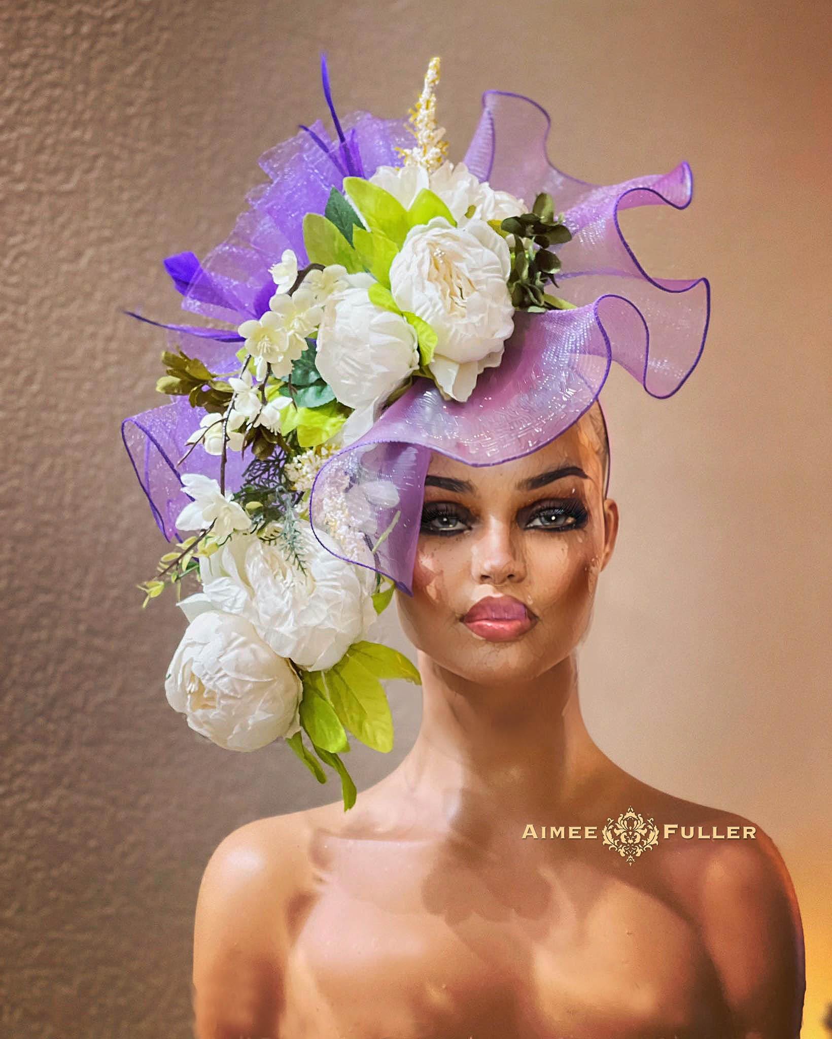 Kentucky Derby Hat Fuchsia Statement Feather Fascinator Oaks Race Day Headpiece Kentucky Oaks - Kentucky Derby Fascinator Hat main image 4