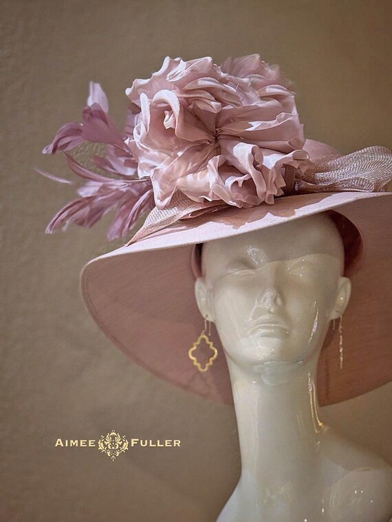 Kentucky Derby Hat Fascinator, Lavender Rose Derby Hat  display picture 3