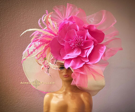 ? Kentucky Derby Hat Fascinator Organza Floral Feather Oaks Church Tea Formal ELLYDOOR Women Organza Fascinator Derby Hat Fancy Floral  main image 4