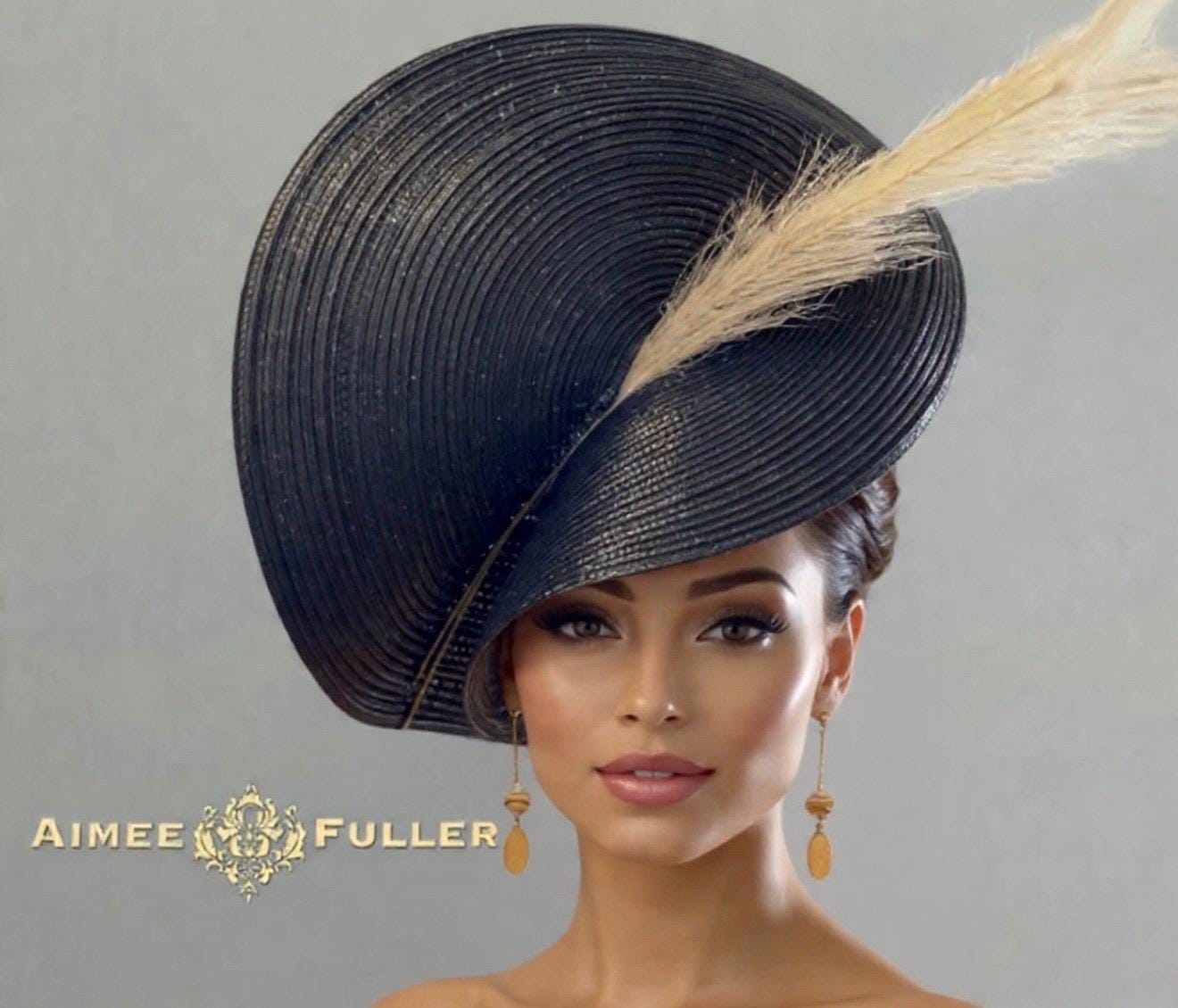 Beloved Millinery Couture Exquisite Elegant Big Black FeathersFlower Fascinator ✨ Timeless elegance meets brilliant craftsmanship ✨ This  main image 2