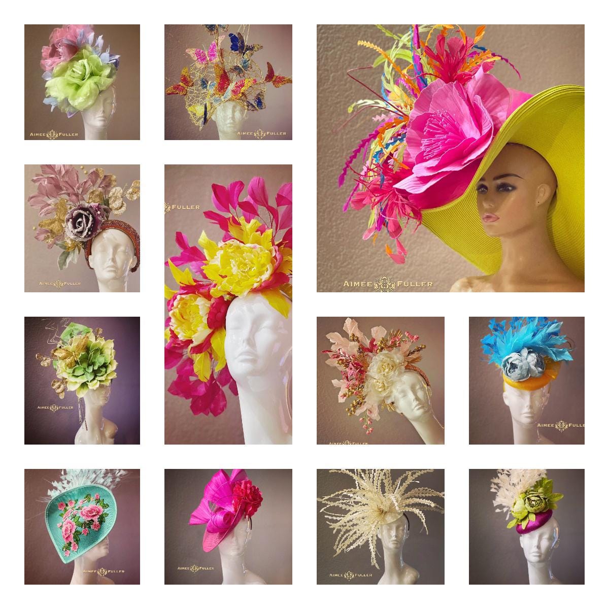 HANDMADE Metallic Bunny Floral Detail Fancy‎ Easter Derby Bonnet Hat Fascinator 22 main image 4