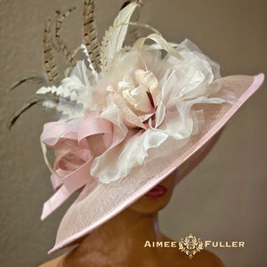 Kentucky Derby Hat, Kentucky Oaks Hat, Dusty Pink Rose Hat, Royal Ascot Hat, High Tea, Del Mar Races Opening Day Hat Contest, Melbourne Cup