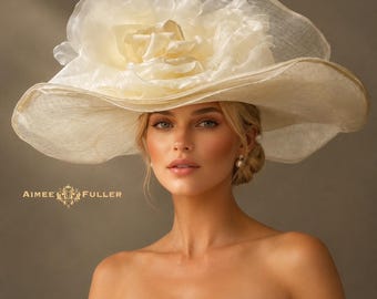 Bride Ivory Feathers Fascinator Hat - Bridal Hat Flower  display picture 1