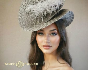 Silver Grey Fascinator Hat: Mother of the Bride Wedding  display picture 1