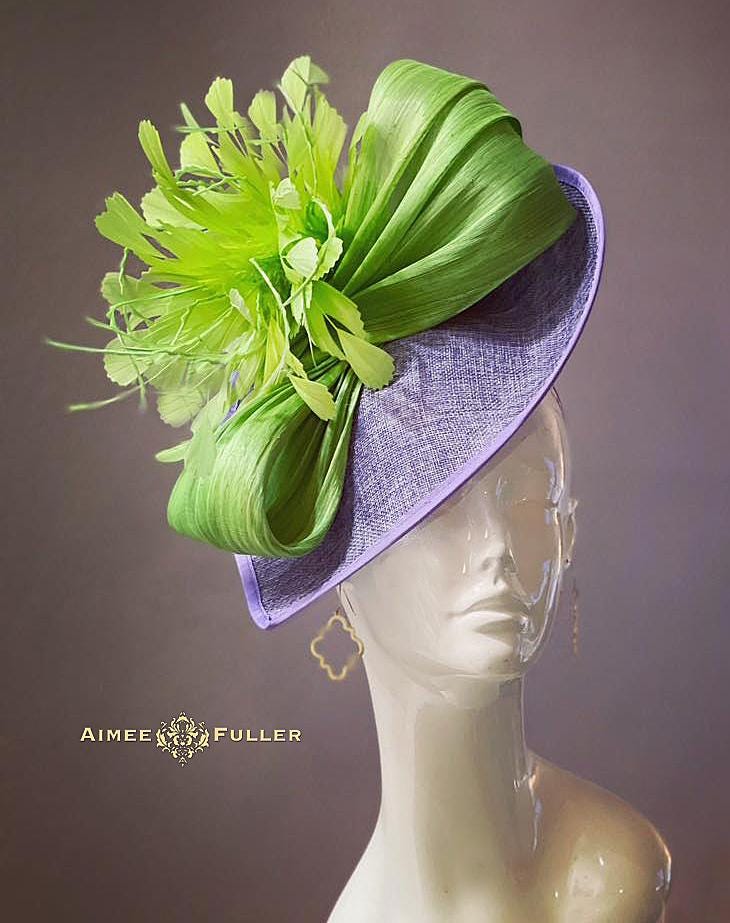 Kentucky Derby Fascinator, Bridal Veil, White Cream Aqua  display picture 3