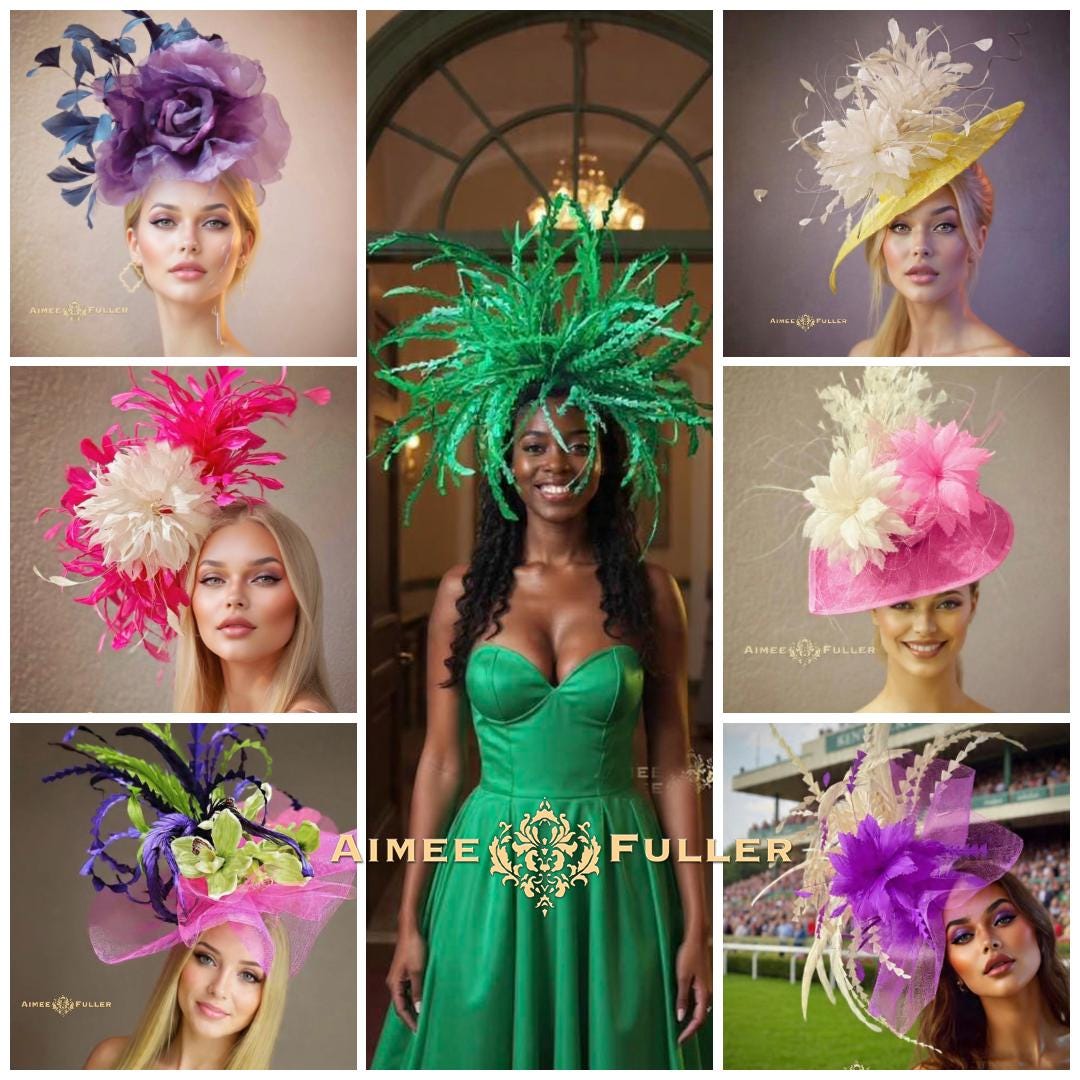 derby golf hat PARTEE SQUAD feathers martini glass custom fascinator costume Horse Race Fascinators Hat for Women Tea Parties Feather  main image 4