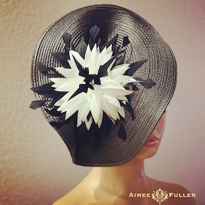 Black and White Royal Ascot Hat Fascinator, Kentucky Derby Hat, Church Hat, Melbourne Cup Fascinator, Del Mar Races Opening Day Hat