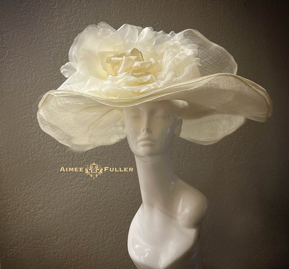 Kentucky Derby Hat, Rose Bridal Veil Hat, Cocktail Hat  display picture 3