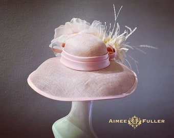 Kentucky Derby Hat, Kentucky Oaks Hat, Dusty Pink Rose Hat  display picture 3