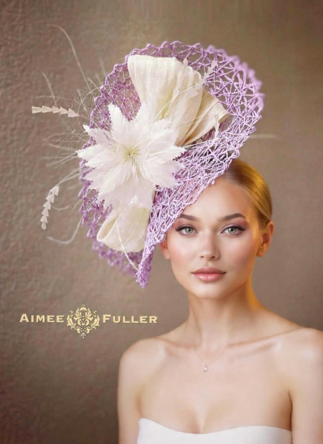 ?KENTUCKY DERBY Lavender Fascinator Hat Lavender Fascinator Hat, Kentucky Derby Fascinator Hat  main image 4