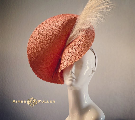 Kentucky Derby Fascinator Orange Tangerine Oatmeal Royal Ascot Hat Large Fascinator Bridal Hat Melbourne Cup Hat Del Mar Opening Day Hat Etsy UK