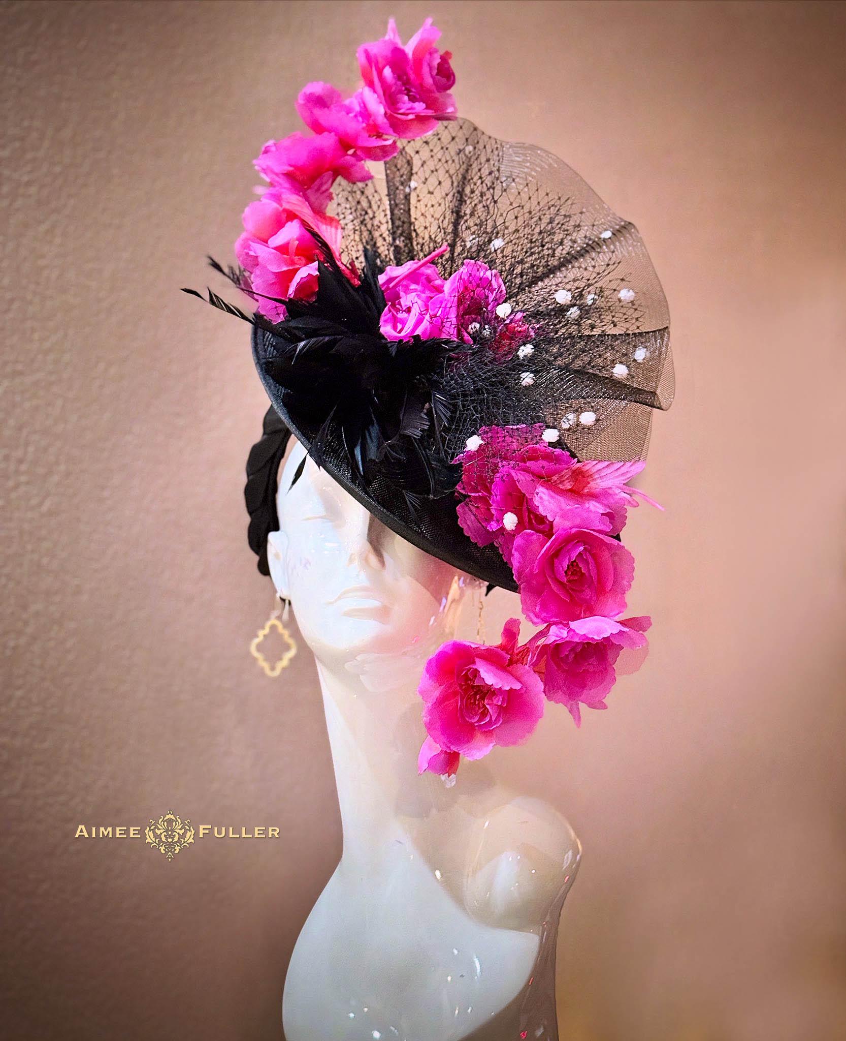 Pink & Yellow Floral Fascinator | Statement KY Derby Oaks Hat Headpiece Pretty as a petal posy! Now is the time for your Kentucky  main image 3
