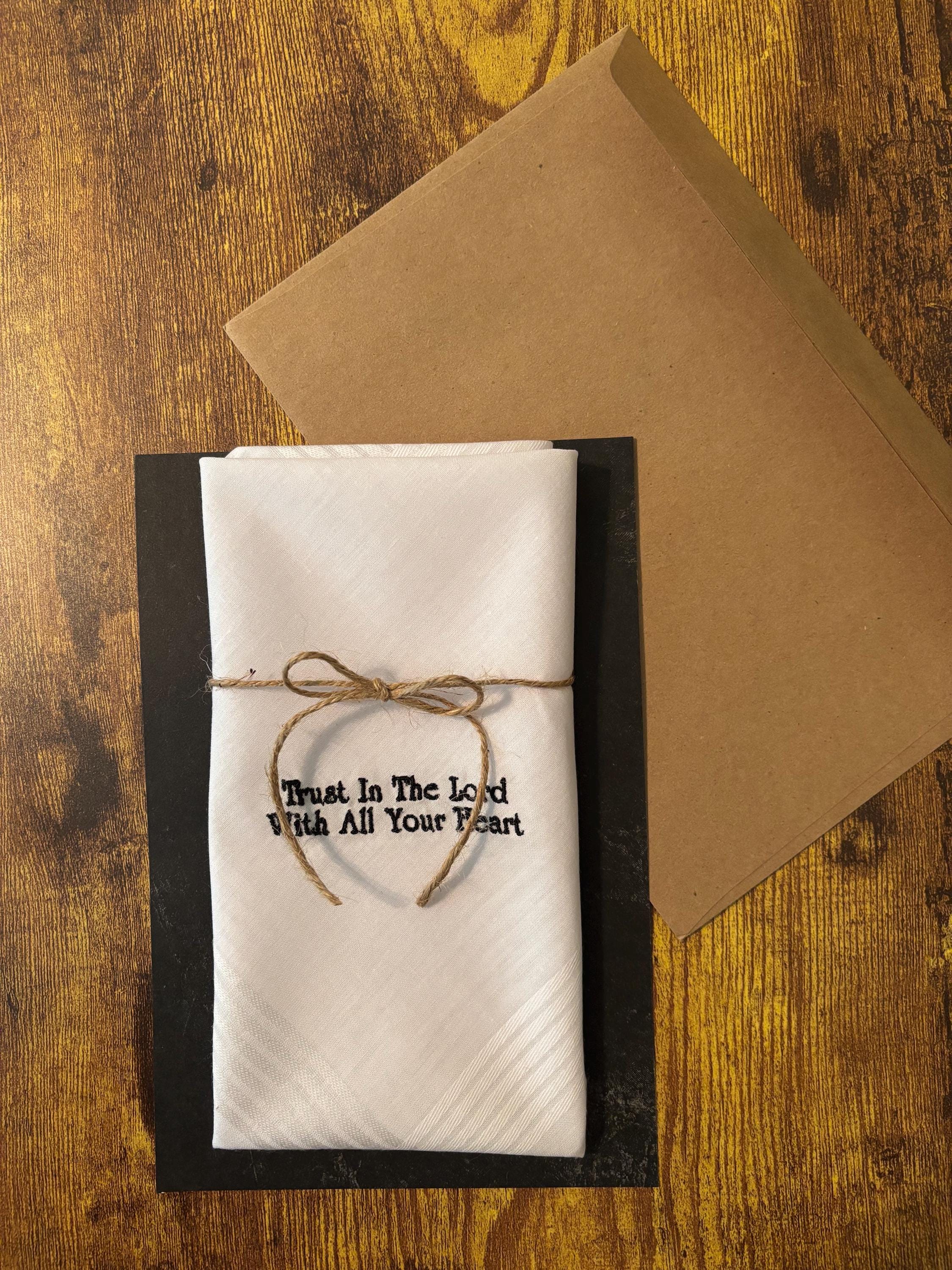 Men’s Handkerchiefs, inspirational sayings for gifts for weddings, Father of the Bride, groom, Fathers Day.  Christian, Faith-based