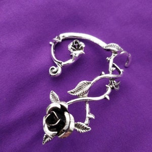 Bat Ear Cuff// Glamourous vamp or Rose Ear Cuff Cottagecore princess