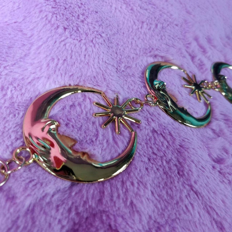 Celestial Belt/ Moon and Stars Chain Belt/ Hippy Boho Bohemian Etsy