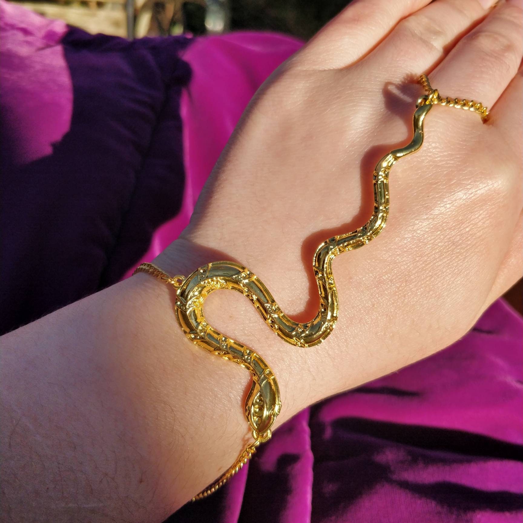 Sieraden Armbanden Handkettingen hand armband / Halloween goth occulte mystieke heks in zilver of goud Snake Wrist Chain 