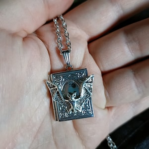 Bat Book Locket Necklace