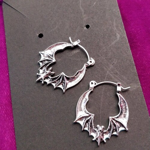 Bat Hoop Earrings