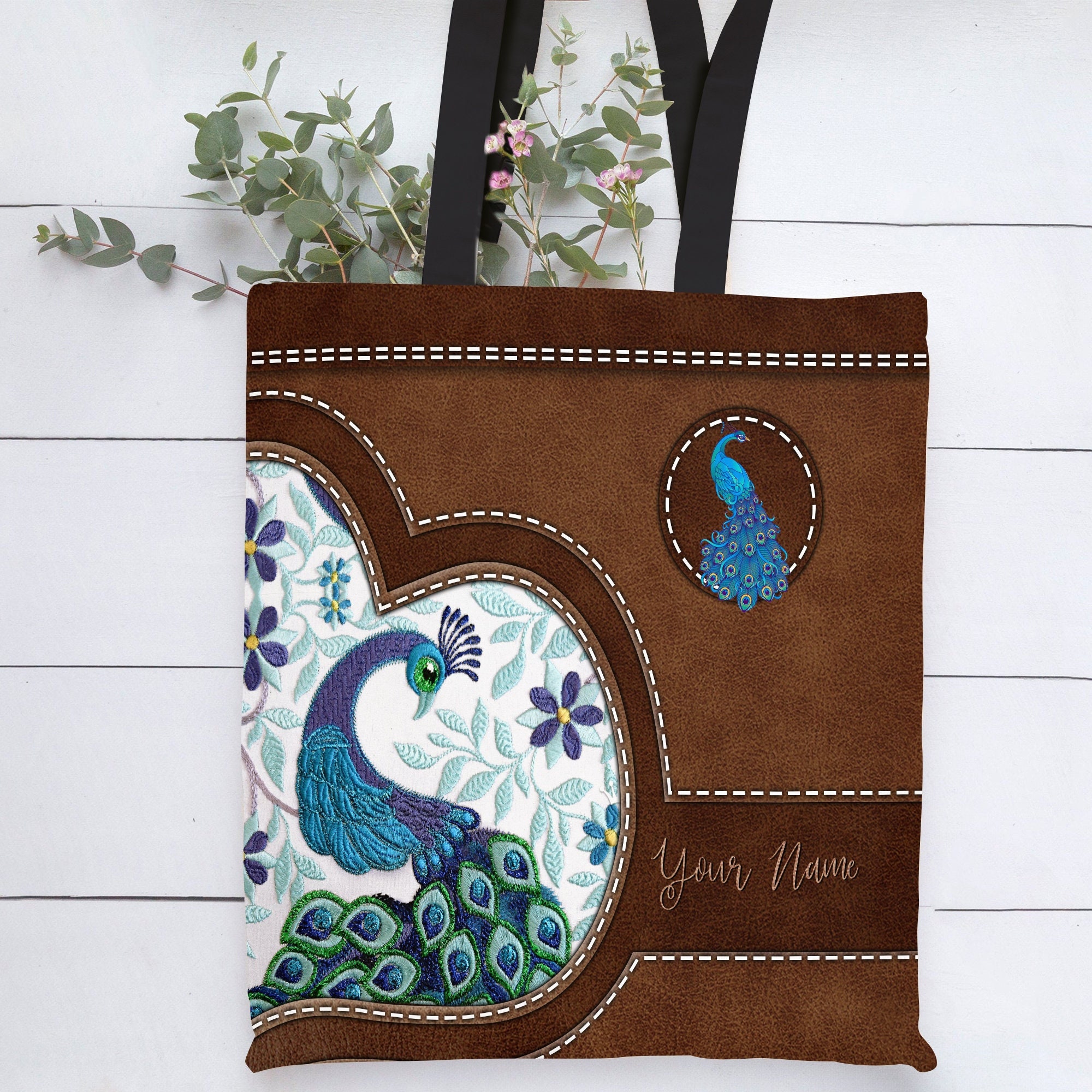 Custom Made Peacock Leather Purse - Hand Painted Purse- Peacock Small Bag -  Colorful Bag by PONKO WORLD