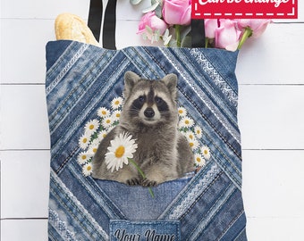 raccoon tote bag  blue – Little Paper Blossom