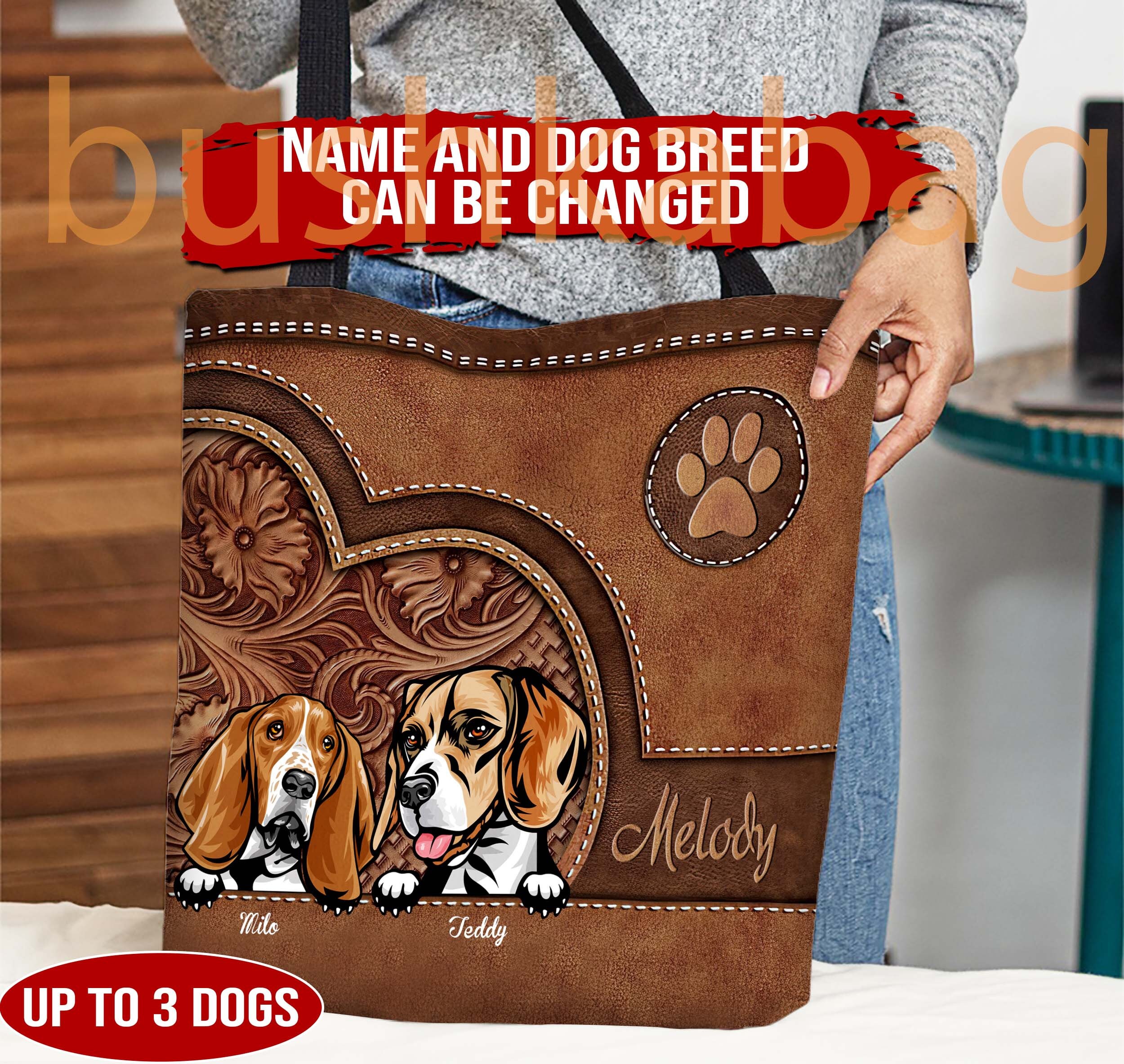 Dog Custom Tote Bag VW Dog Mom Personalized Gift - PERSONAL84