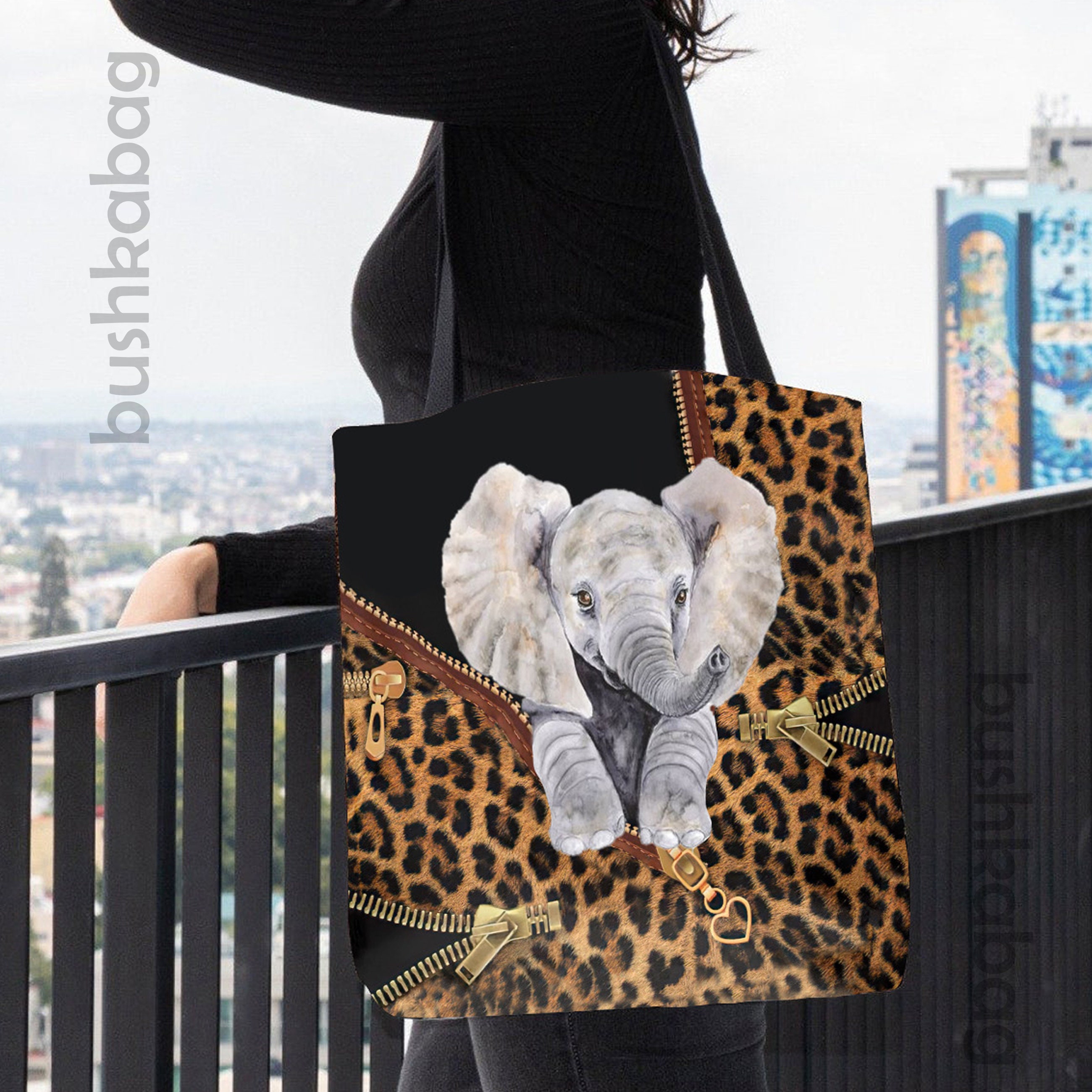 Personalized Elephant Tote Bag, Elephant Handbag, Elephant Shoulder Bag,  Elephant Lovers Gift, Elephant Bag, Vintage Elephant Gift UH340
