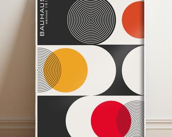 Circles Bauhaus Art Print: Mid-Century Modern Geometric Wall Art