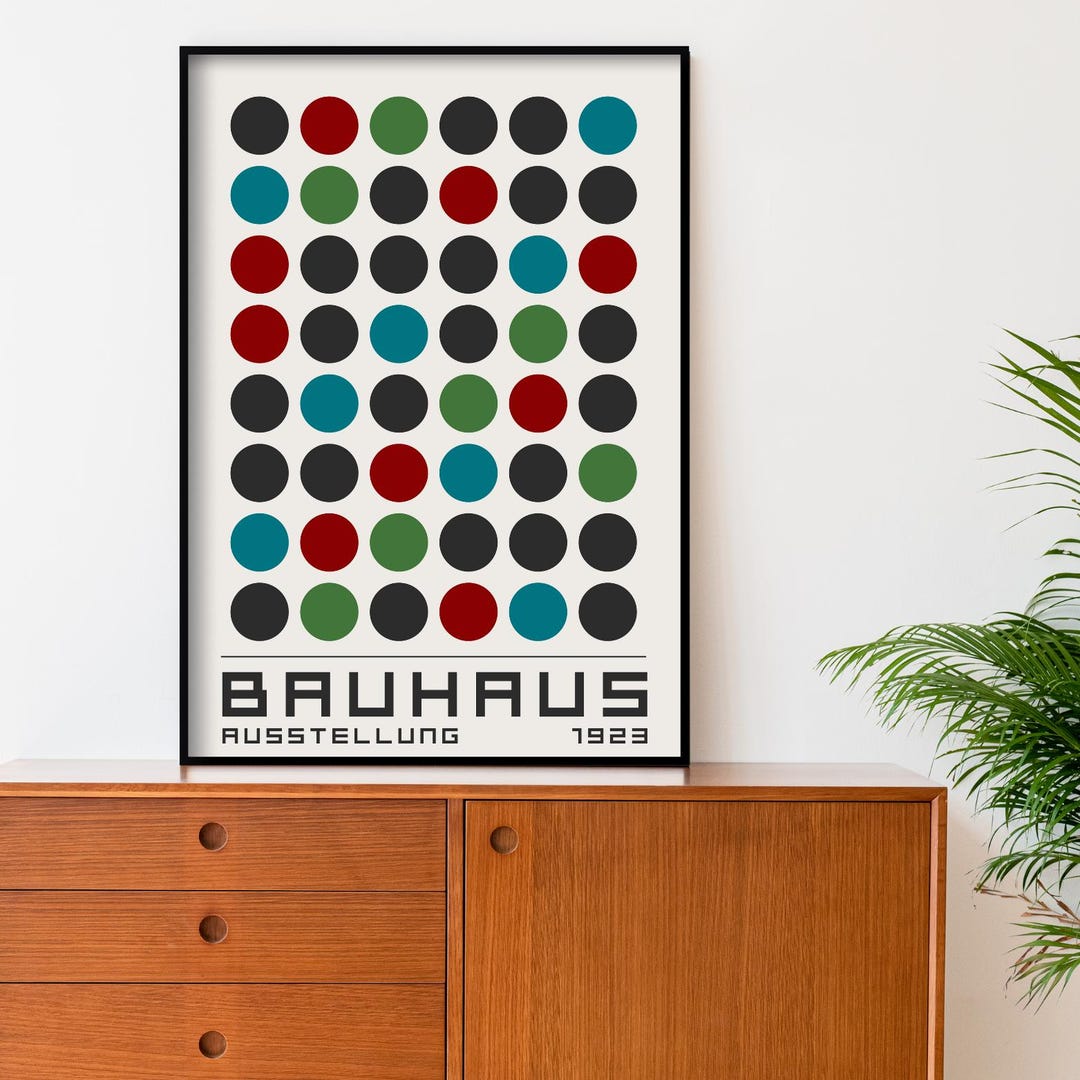 Bauhaus Geometric Art Print: Mid-century Modern Wall Decor - Etsy