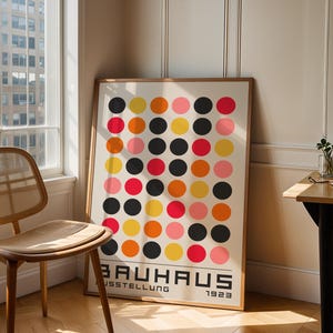 Dot Bauhaus Print, Bauhaus Austellung Prints, Vibrant Print, Geometric Bauhaus Poster, Mid Century Décor, Minimalist Wall Art, Unframed Art