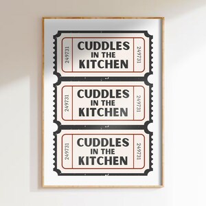 Stampa "Coccole in cucina", poster musicale, arte murale eclettica, stampe di testi, stampa "Admit One", stampa di canzoni famose, regalo per lui