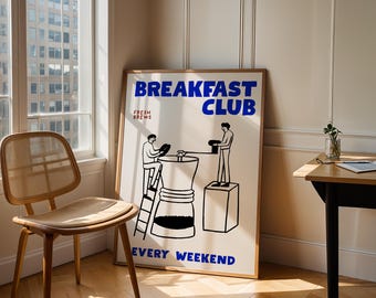 Breakfast Club-keukenprint: retro cafémuurkunst