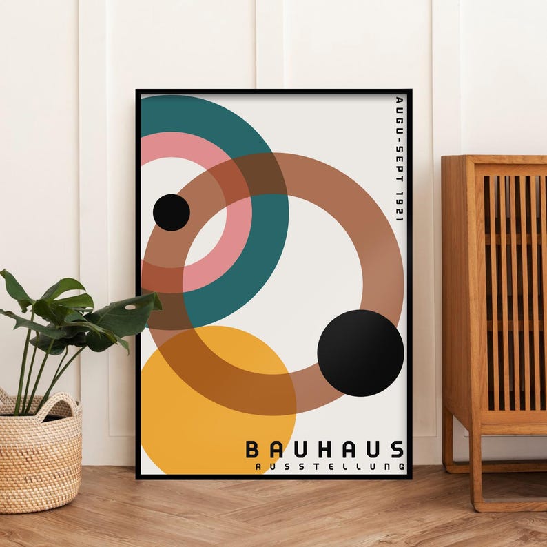 Abstract Bauhaus Art Print: Mid-century Modern Geometric Wall Decor - Etsy