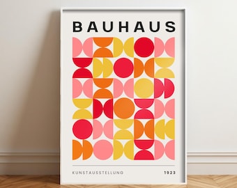 Circles Bauhaus Art Print: Colorful Mid-Century Modern Wall Decor