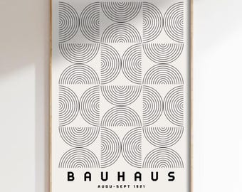 Bauhaus Print: Abstract Circles, Mid Century Modern Art