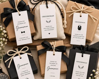 Etiquetas de regalo para padrinos de boda, etiquetas de regalo para damas de honor, etiquetas de regalo para la fiesta de bodas, etiquetas para bolsas de regalos, etiquetas personalizadas para ropa, etiquetas de marca, etiquetas de productos