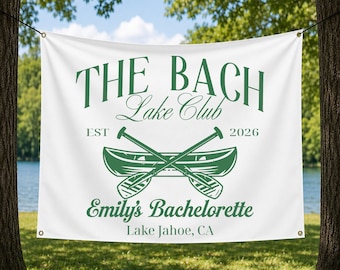 Lake Bach Camp Banner, Custom Bachelorette Camping Sign, Welcome to Bridal Camp Sign, Outdoor Party Backdrop