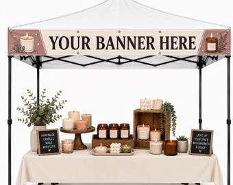 Pancarta personalizada para carpa, ferias comerciales, eventos, festivales, pancartas de vinilo para toldos, pancartas de vinilo a todo color: agregue su logotipo y nombre comercial.