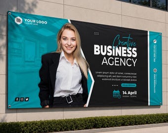 Custom Busines Conference Hanging Banner,  Custom Corporate Event Banner, Professional Conference Display Sign, Business Seminar