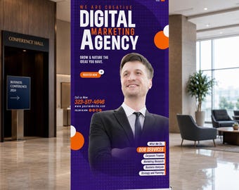 Custom Business Conference Roll Up Banner, Corporate Event Retractable Display Sign