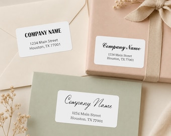 Etiquetas personalizadas para direcciones, etiquetas de devolución personalizadas para sobres y paquetes.