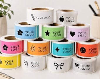 Custom Roll Labels, Personalized Small Business Stickers, Printed Product Labels on Roll, Packaging Stickers for Boutique & Handmade Brands