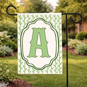 Initial Garden Flag, Personalized Monogram Flag, Custom Name Letter Banner