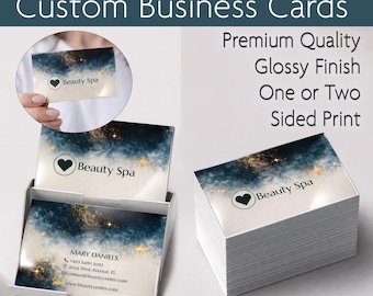 Spa Salon Business Card, Custom  Cards for Beauty Salon, Branding (One/Two Sided)