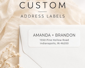Custom Return Address Labels, Personalized Self-Adhesive Address Stickers, Custom Mailing Labels for Envelopes & Packages