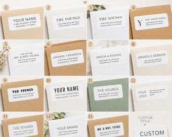 Return Address Labels, Personalized Self-Adhesive Address Stickers, Custom Mailing Labels for Envelopes & Packages