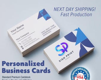 Personalized Business Cards, Custom Logo Print, Small Business Branding, Standard Finish