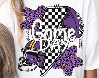 PNG del Día del Partido de Fútbol Morado: Diseño de Mascota (Descarga Digital)